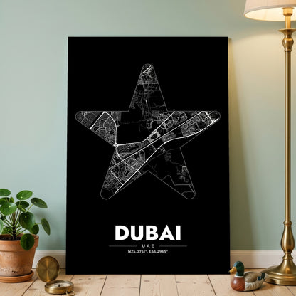 Dubai Star Map Poster