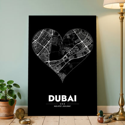 Dubai Heart Map Poster