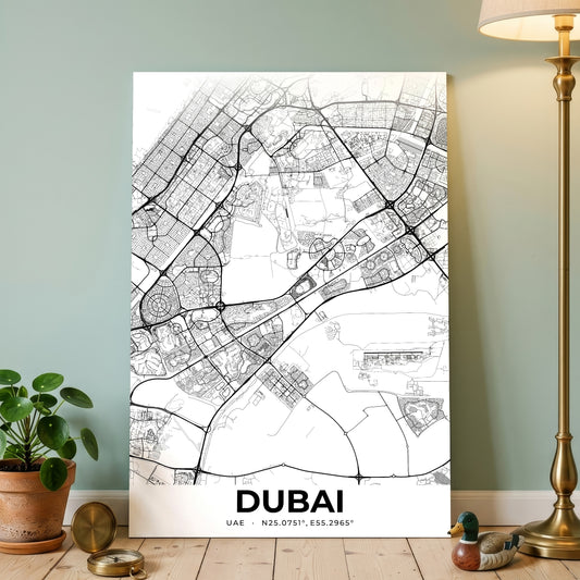 Dubai Elegant Map Poster