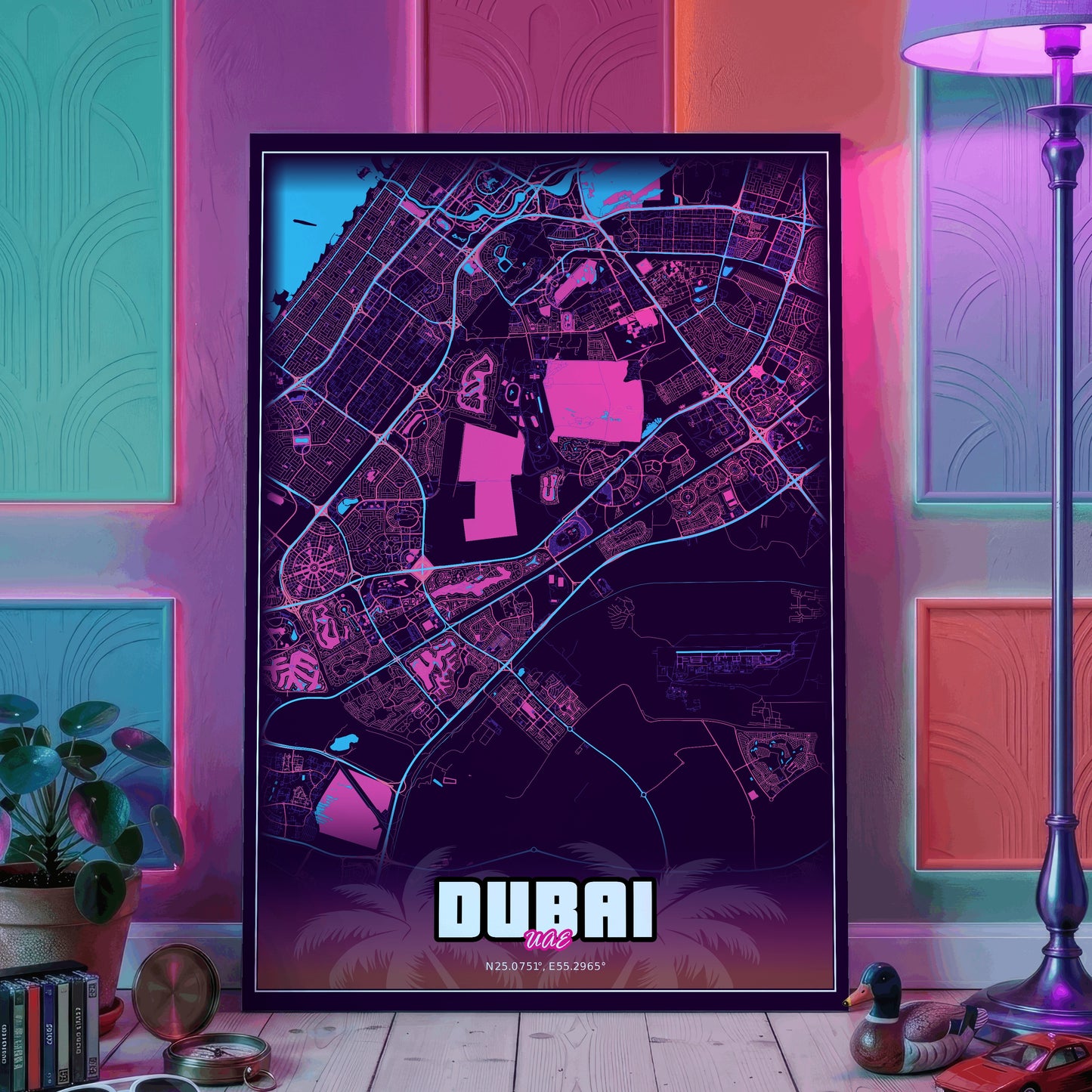 Dubai GTA Map Poster
