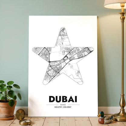 Dubai Star Map Poster