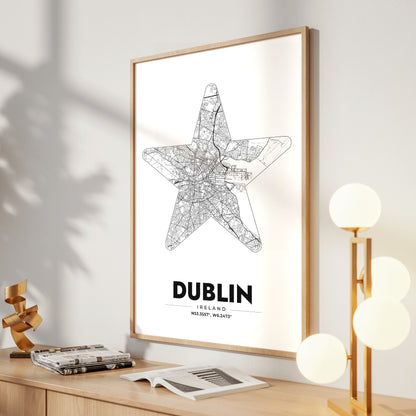 Dublin Star Map Poster