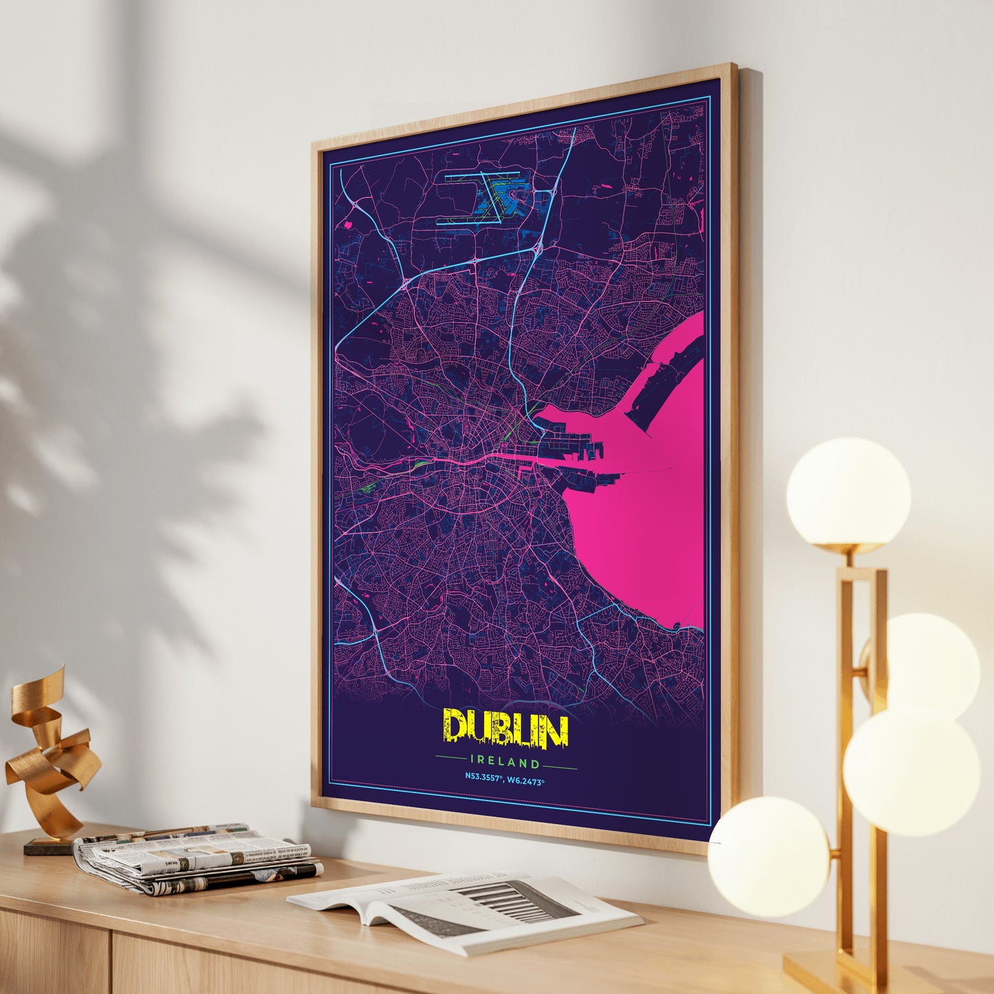 Dublin Cyberpunk Map Poster