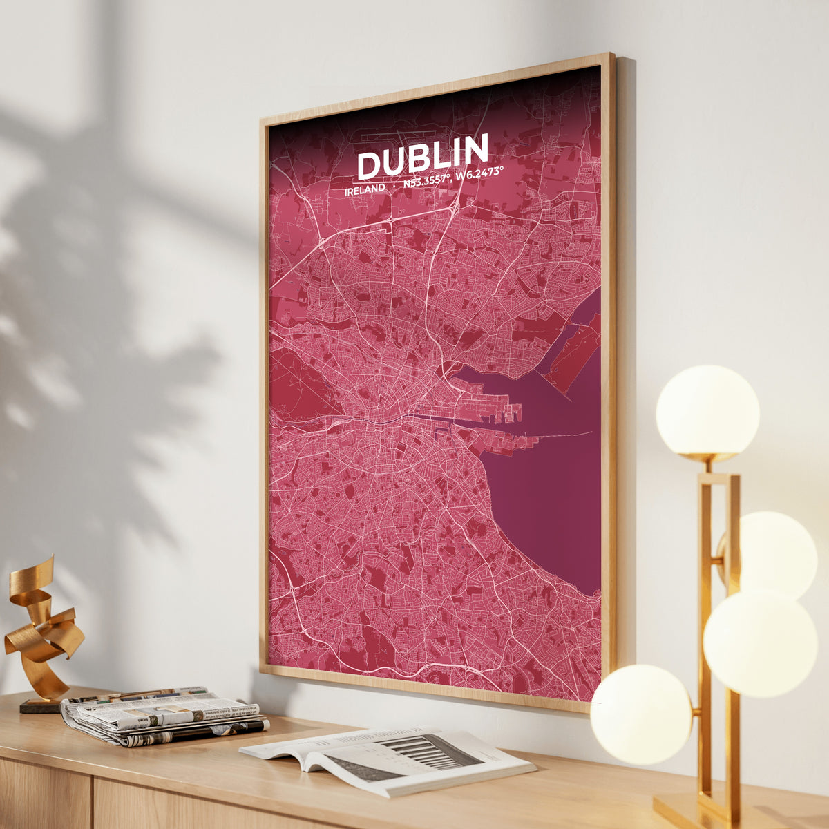Dublin Scarlet Map Poster