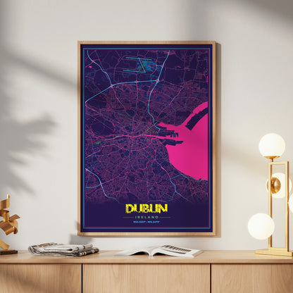 Dublin Cyberpunk Map Poster