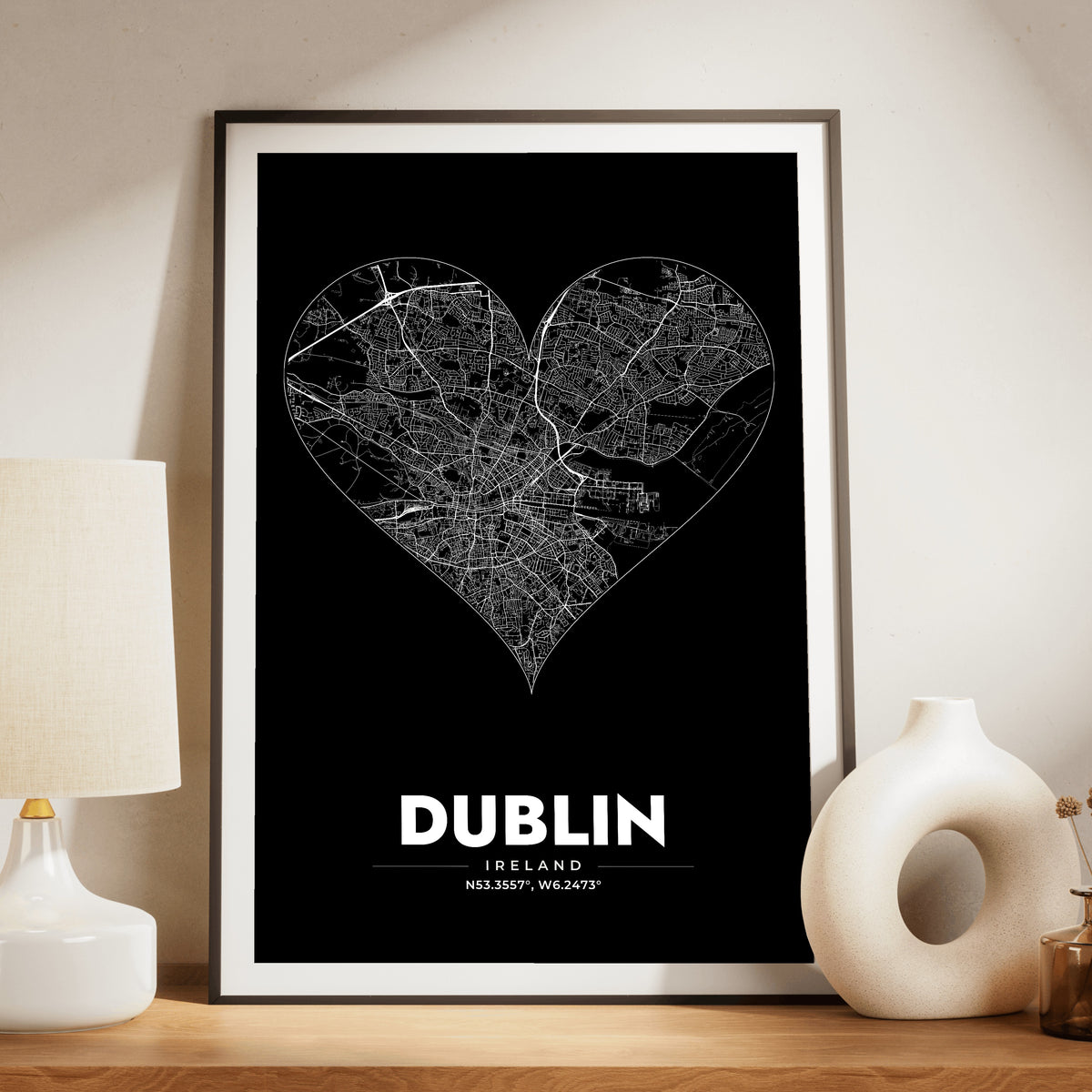 Dublin Heart Map Poster