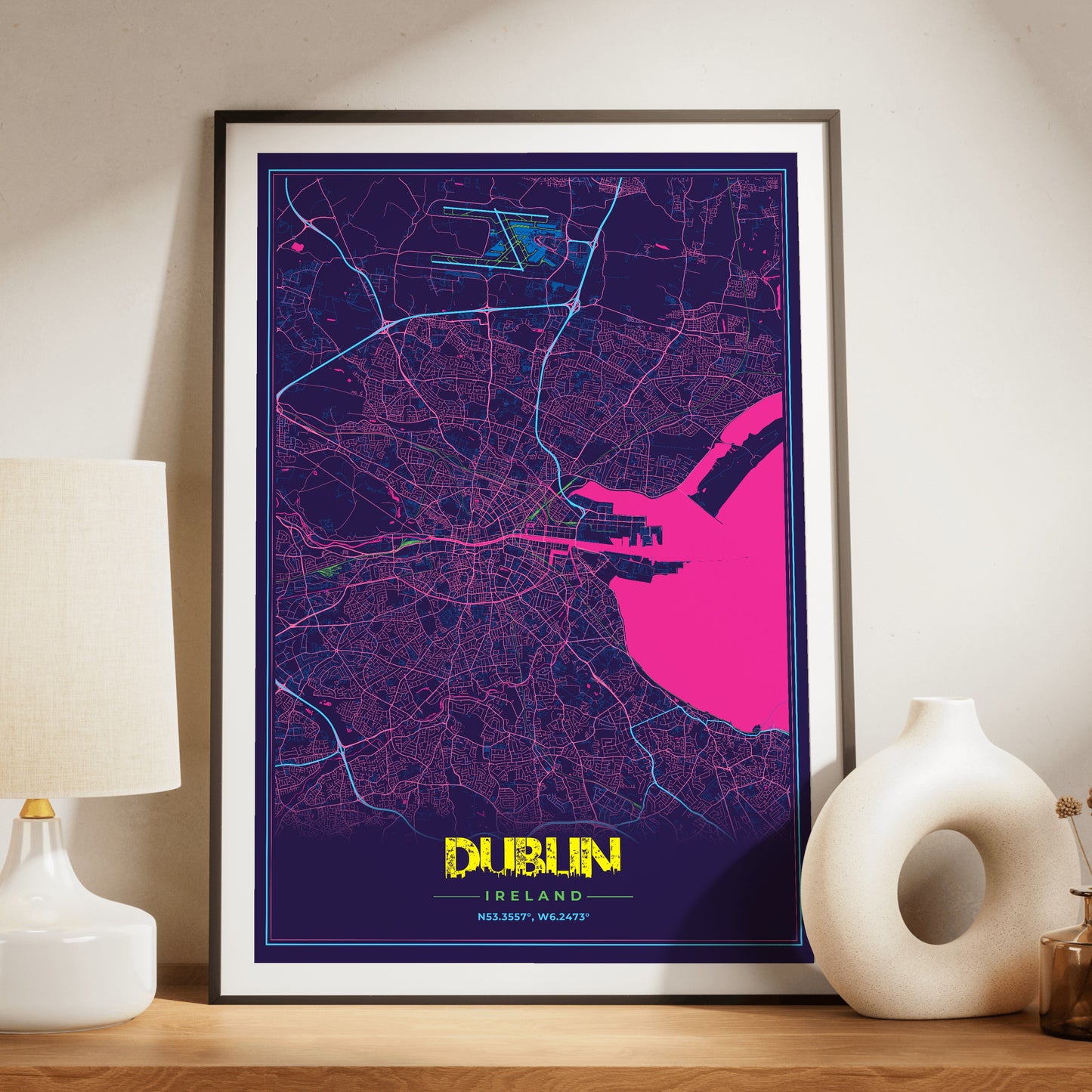 Dublin Cyberpunk Map Poster