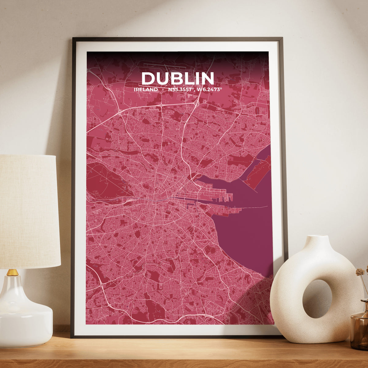 Dublin Scarlet Map Poster