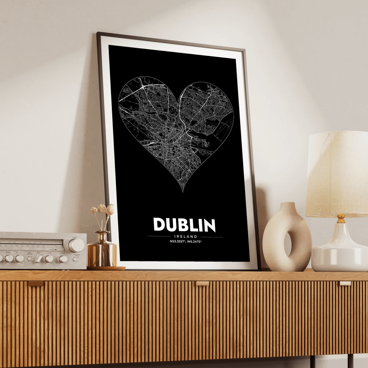 Dublin Heart Map Poster
