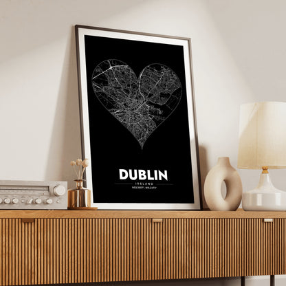 Dublin Heart Map Poster