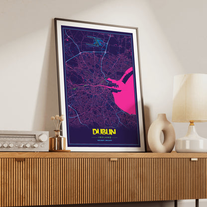 Dublin Cyberpunk Map Poster