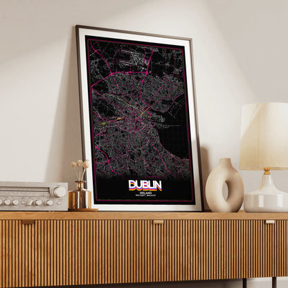 Dublin Retro Map Poster