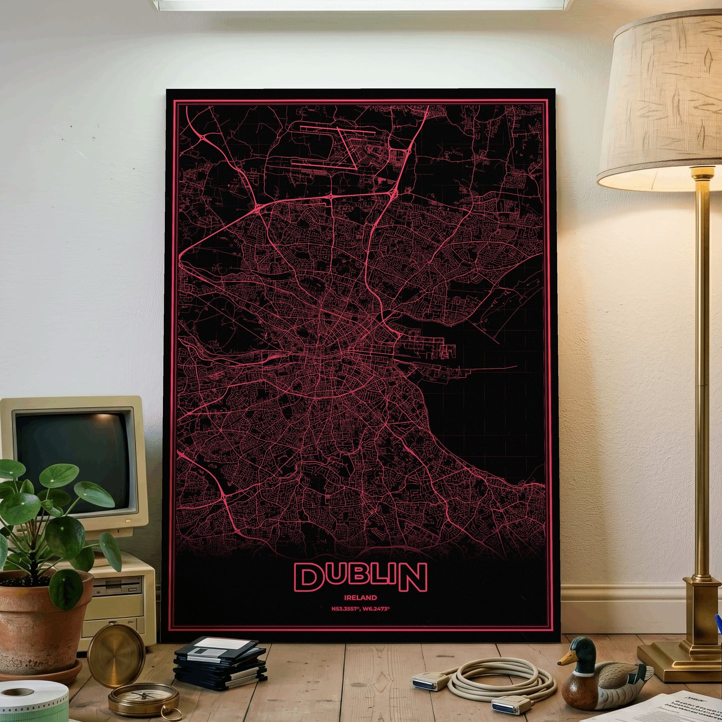 Dublin Phosphor Map Poster - System Alert