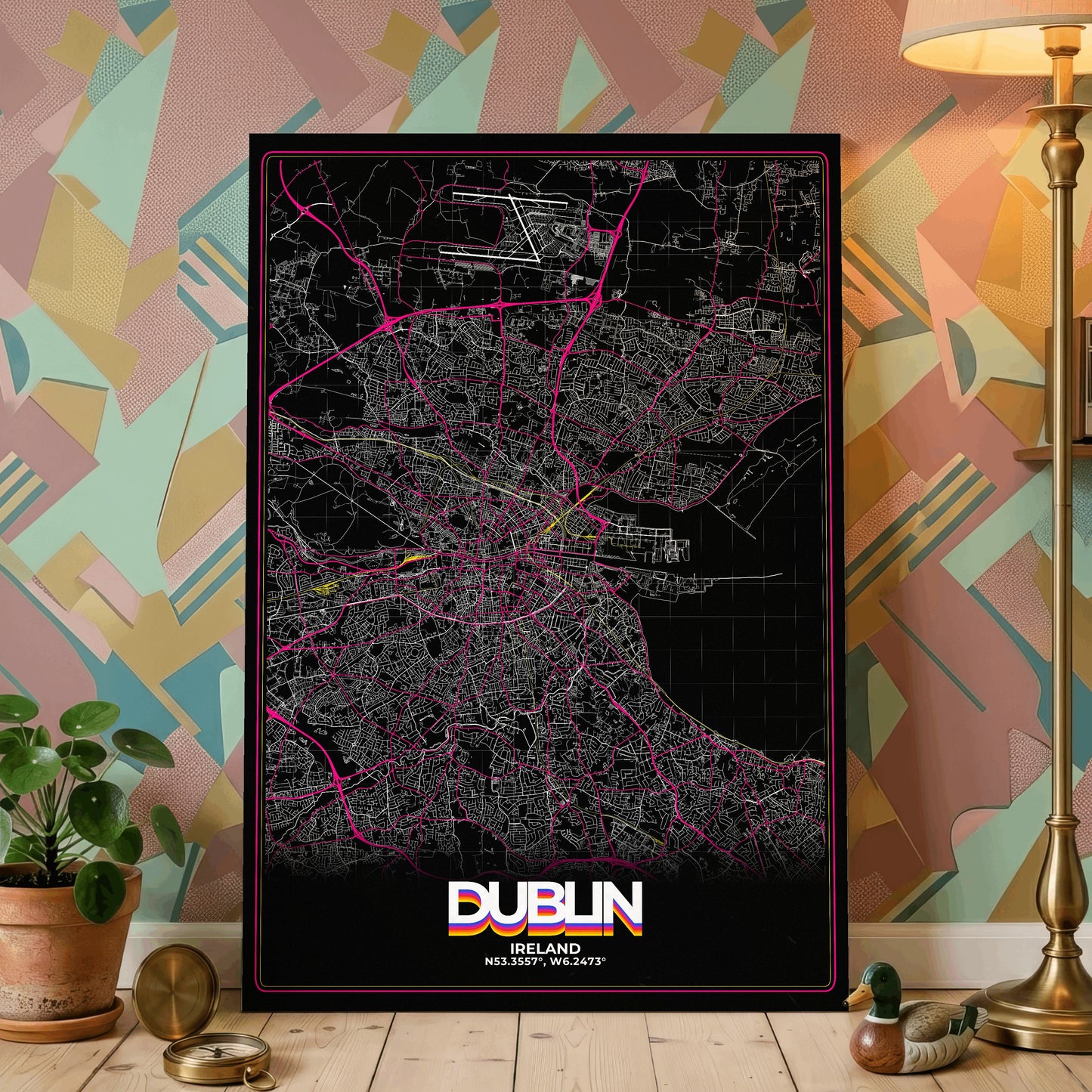 Dublin Retro Map Poster