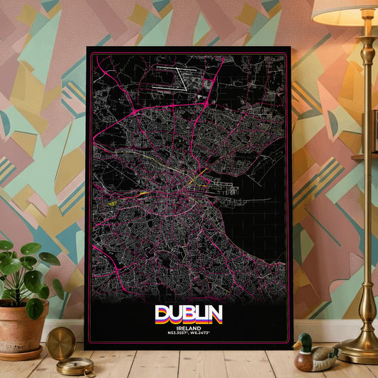 Dublin Retro Map Poster