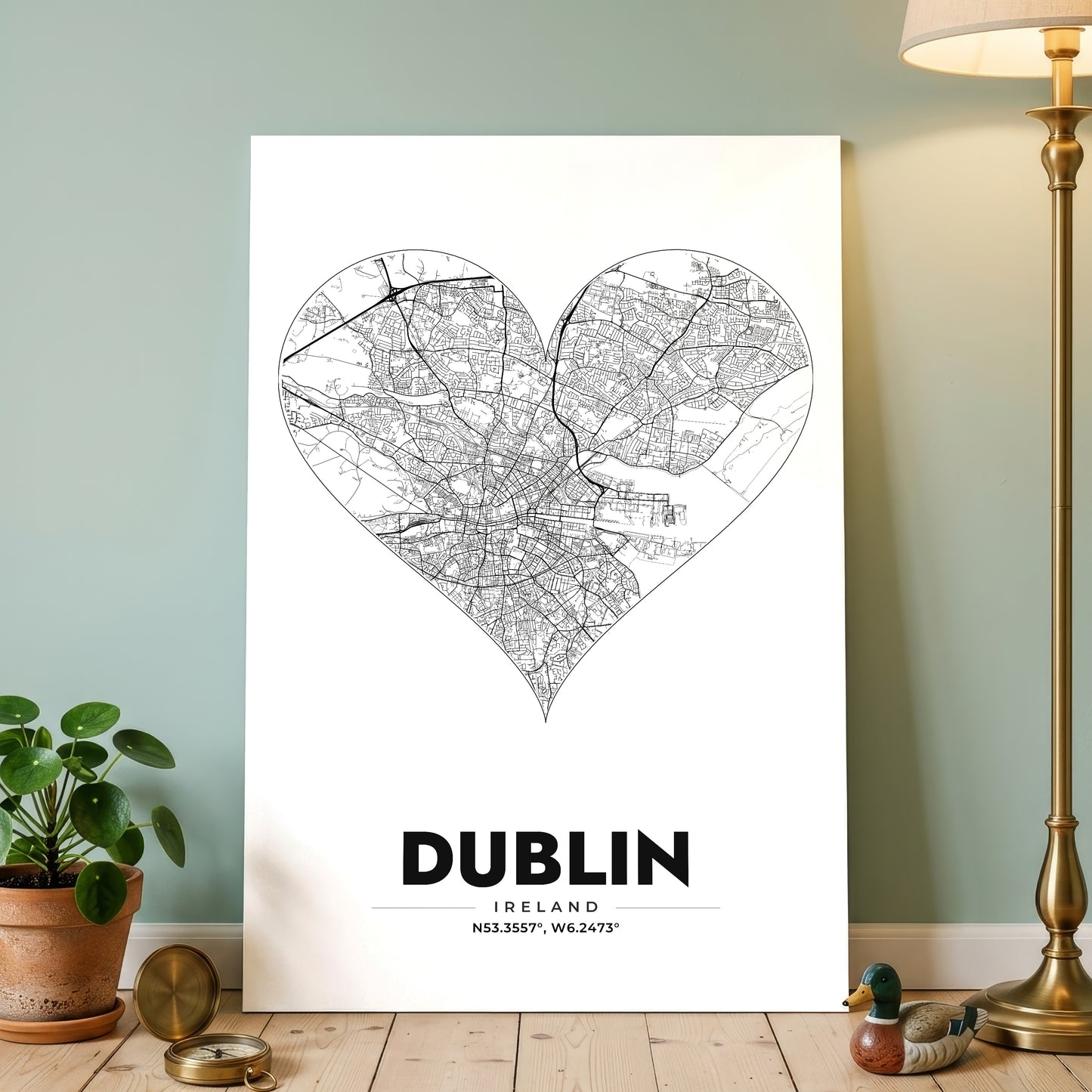 Dublin Heart Map Poster