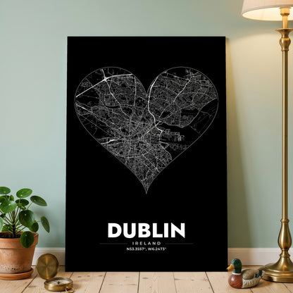 Dublin Heart Map Poster
