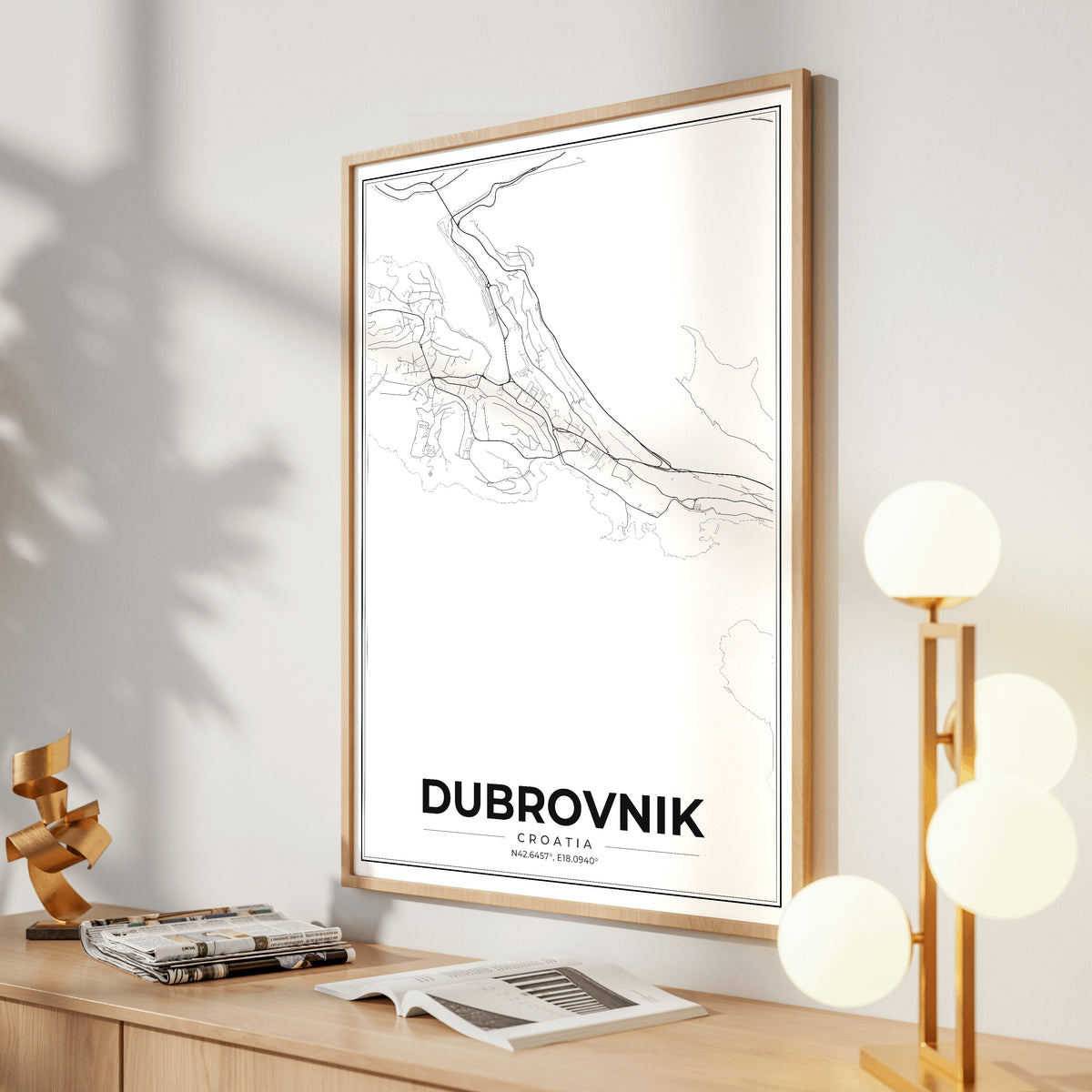 Dubrovnik Modern Map Poster