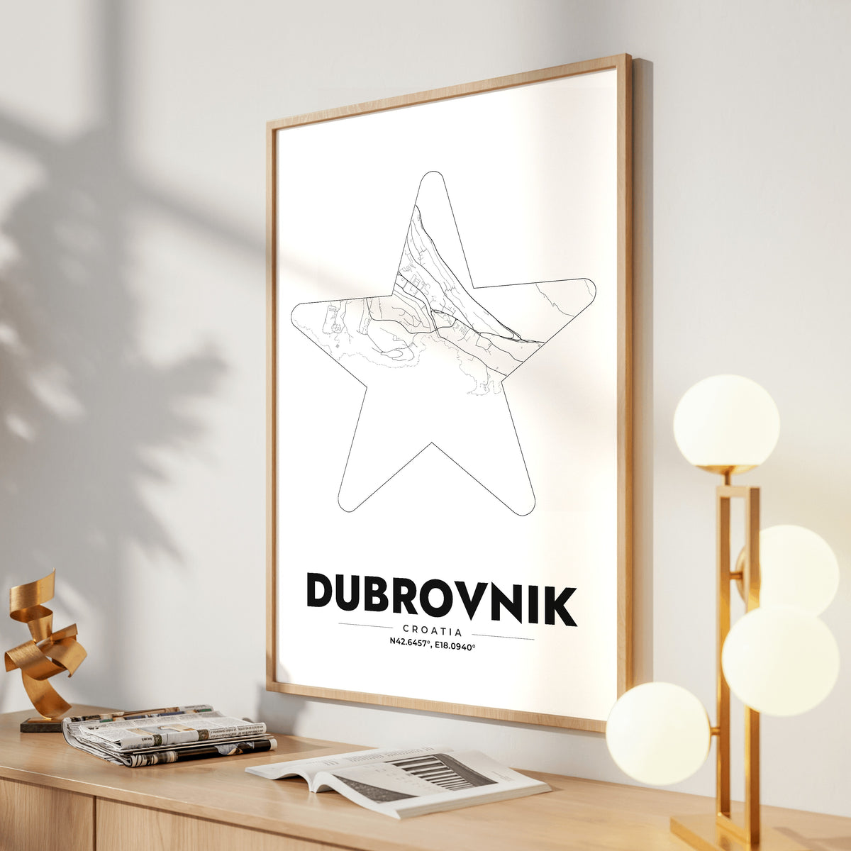 Dubrovnik Star Map Poster