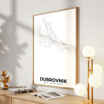 Dubrovnik Elegant Map Poster