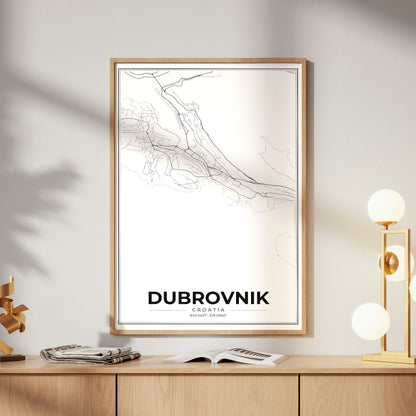 Dubrovnik Modern Map Poster