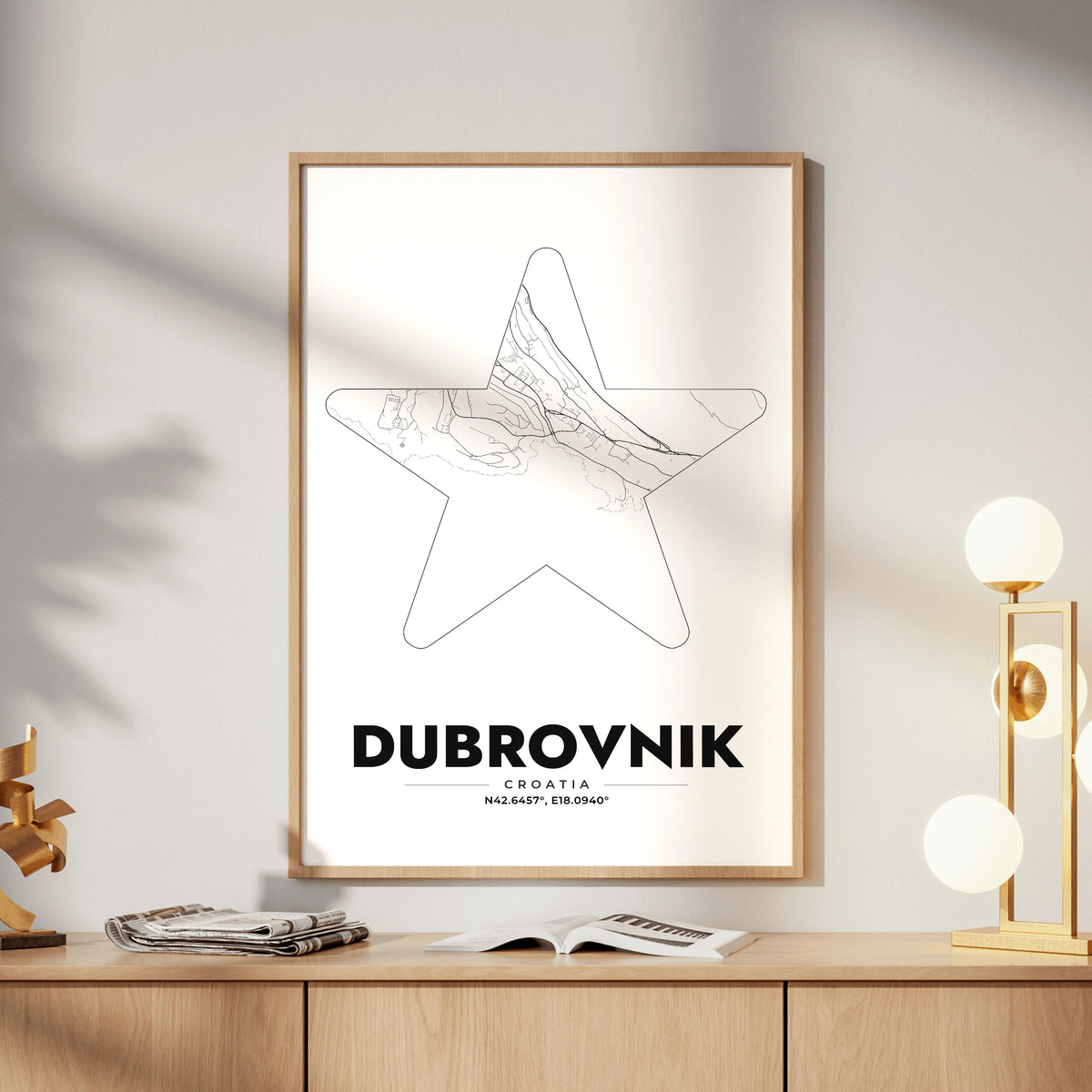 Dubrovnik Star Map Poster