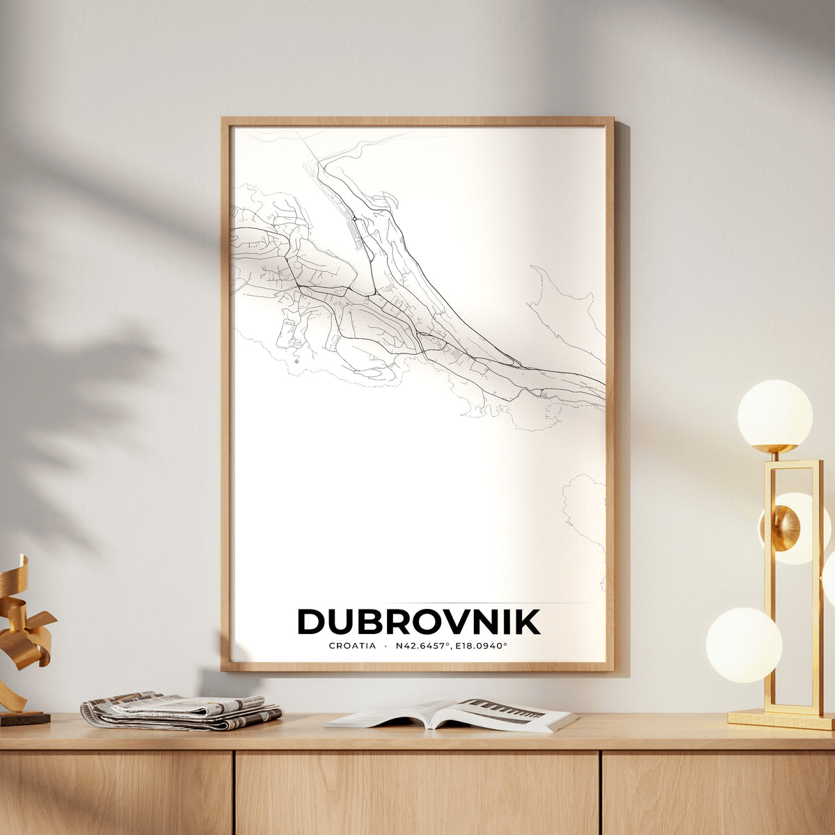 Dubrovnik Elegant Map Poster