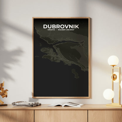 Dubrovnik Sable Map Poster