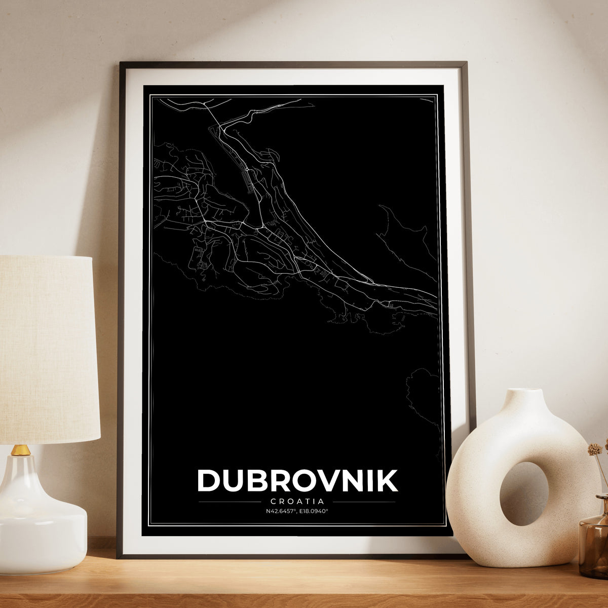 Dubrovnik Modern Map Poster
