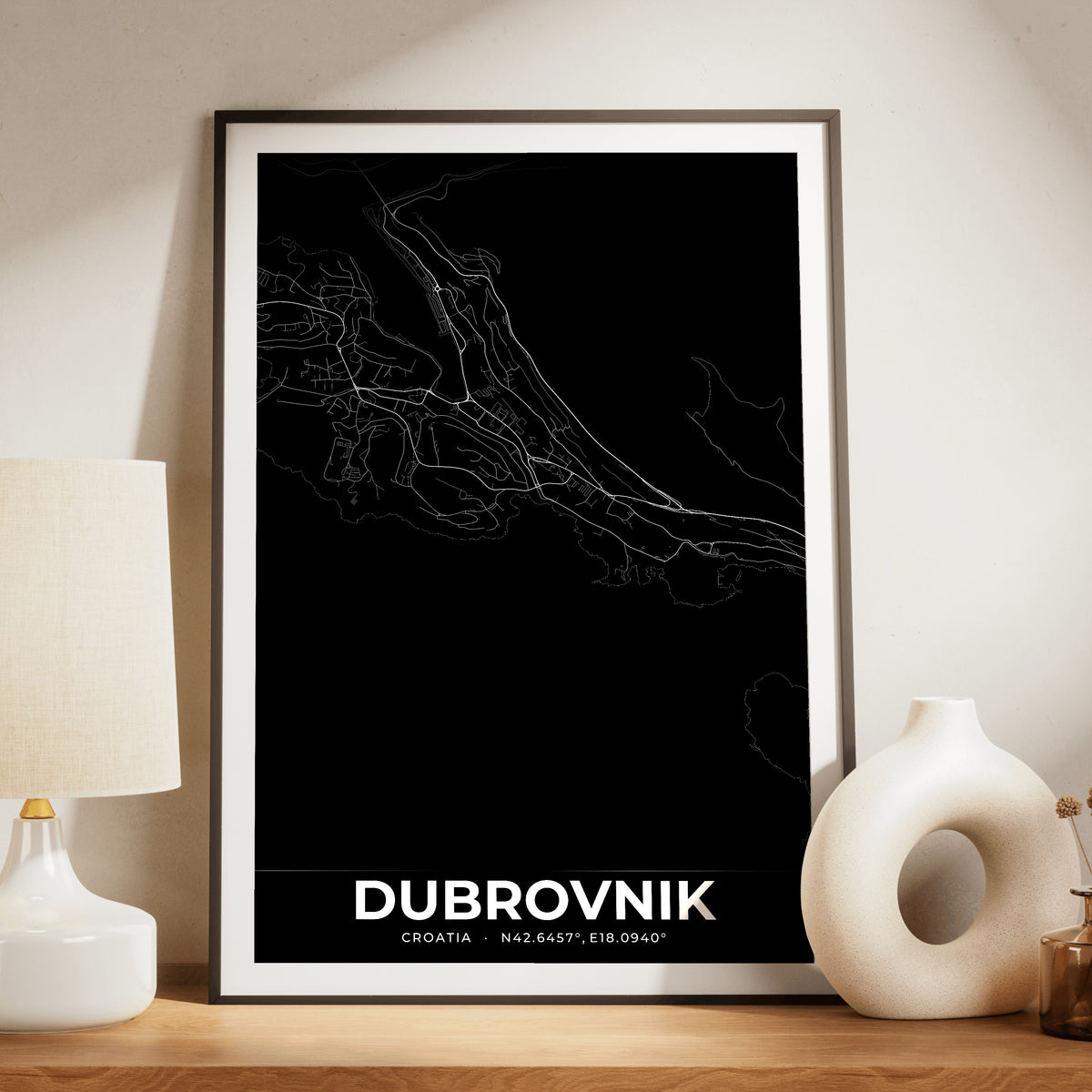 Dubrovnik Elegant Map Poster