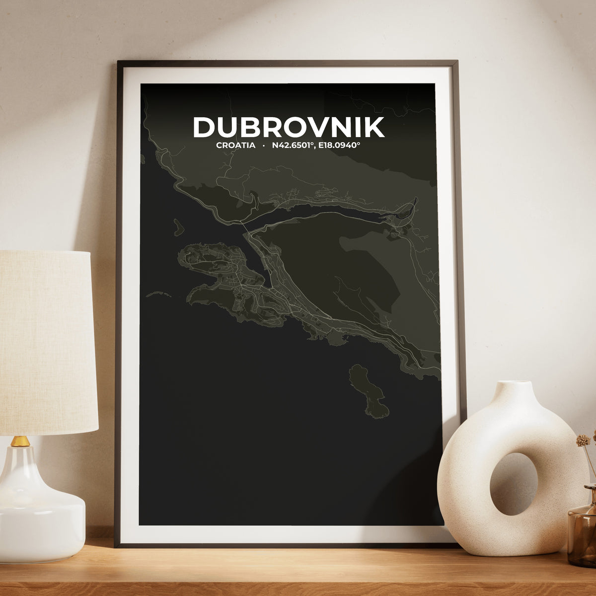 Dubrovnik Sable Map Poster