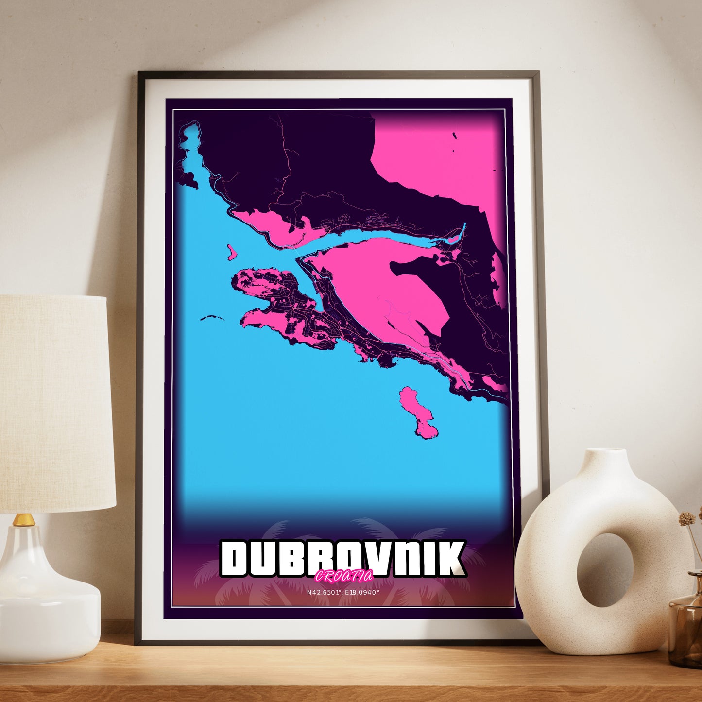 Dubrovnik GTA Map Poster
