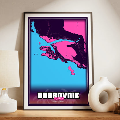Dubrovnik GTA Map Poster