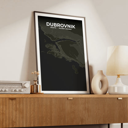 Dubrovnik Sable Map Poster