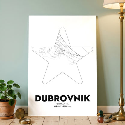 Dubrovnik Star Map Poster