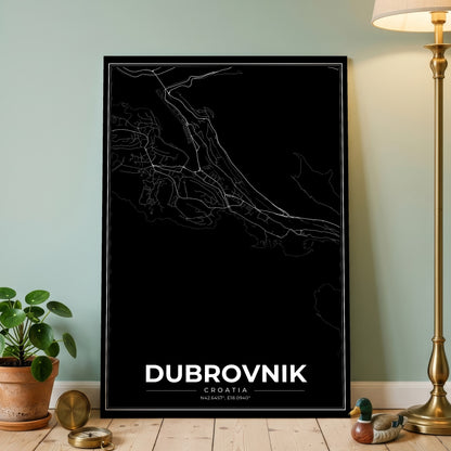 Dubrovnik Modern Map Poster