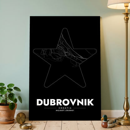 Dubrovnik Star Map Poster