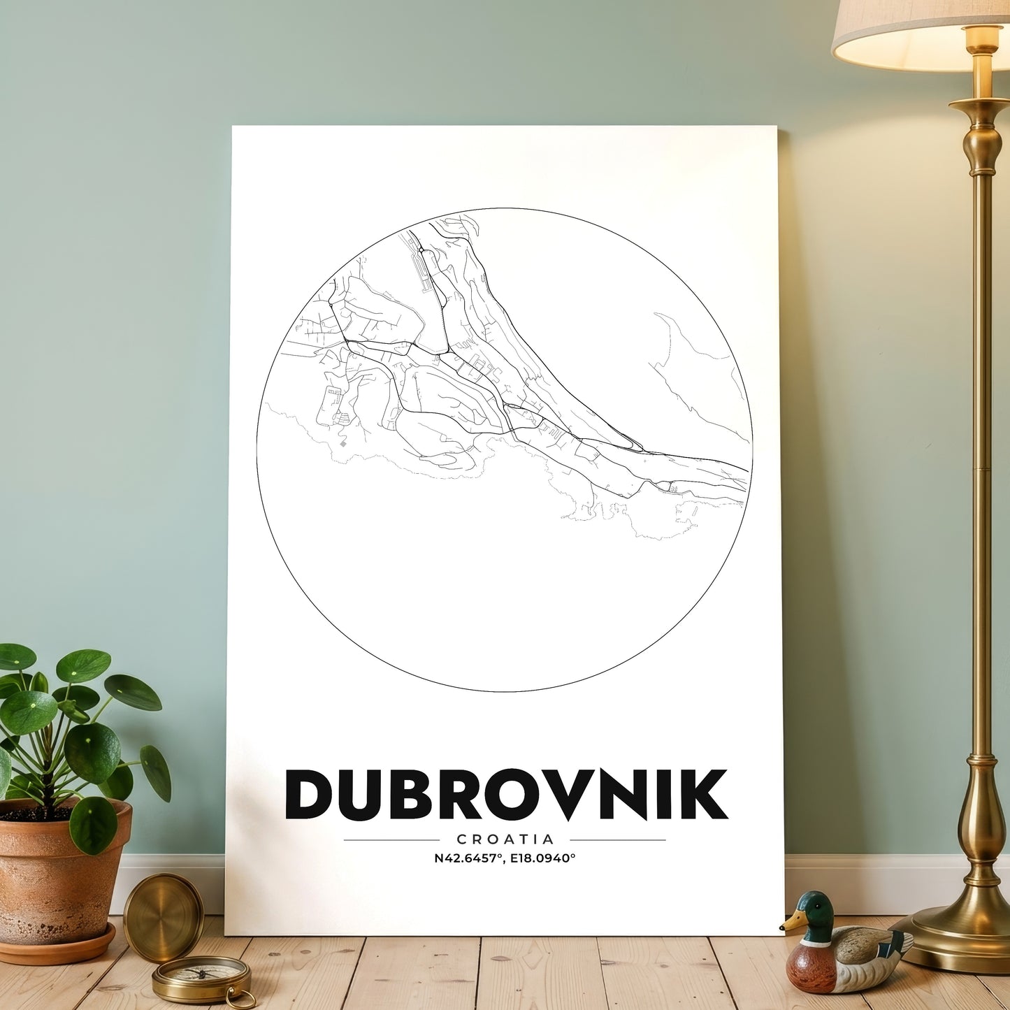 Dubrovnik Spot Map Poster