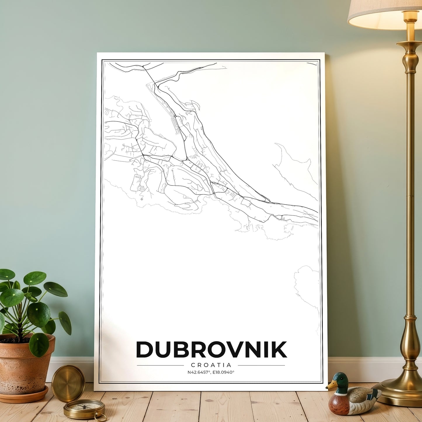 Dubrovnik Modern Map Poster