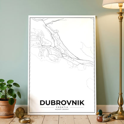 Dubrovnik Modern Map Poster