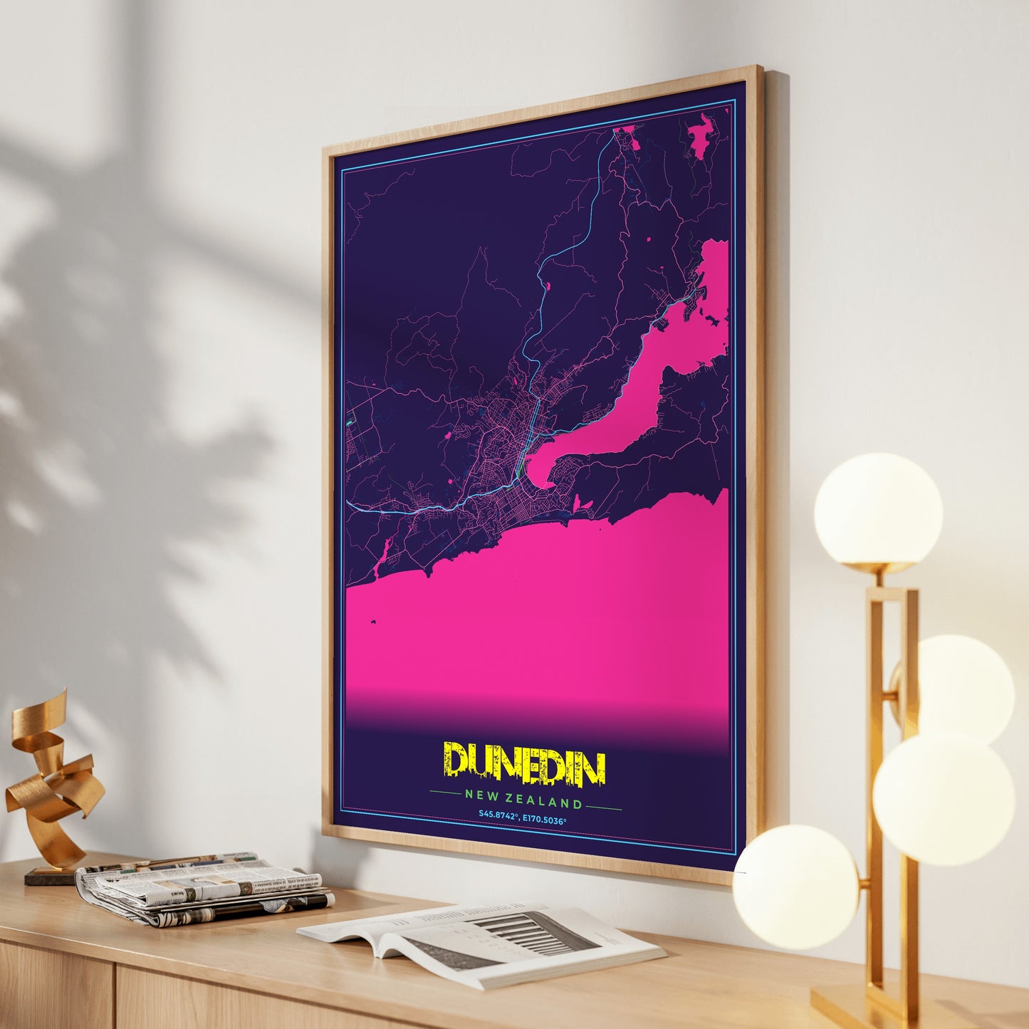 Dunedin Cyberpunk Map Poster