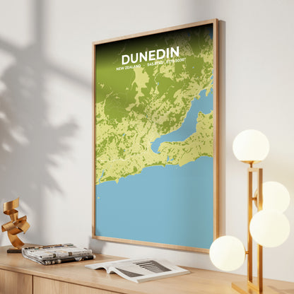 Dunedin Fern Map Poster