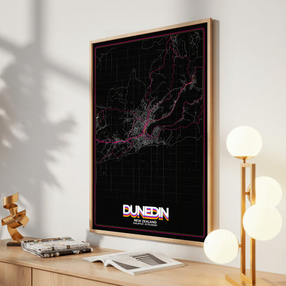 Dunedin Retro Map Poster