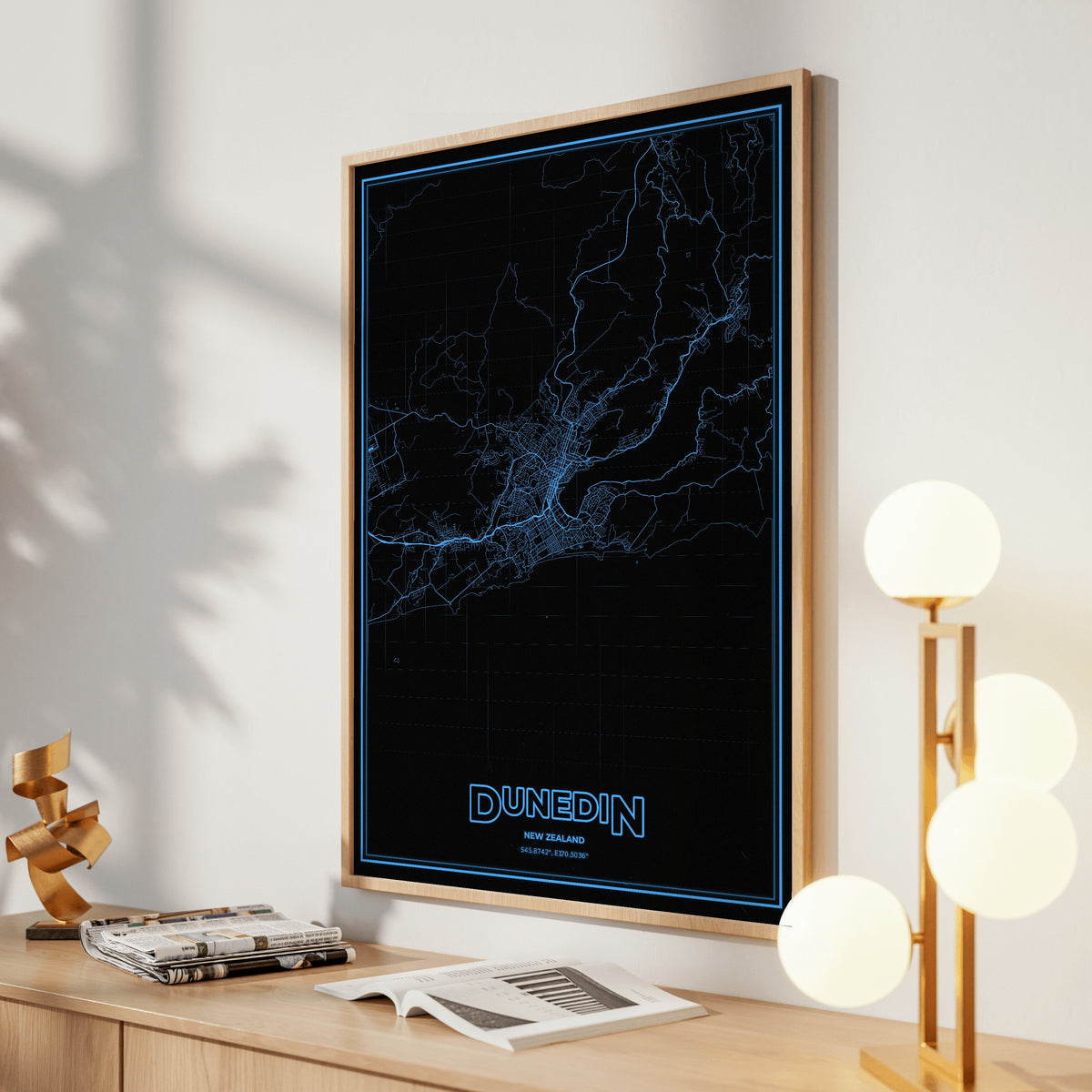 Dunedin Phosphor Map Poster - IBM Blue