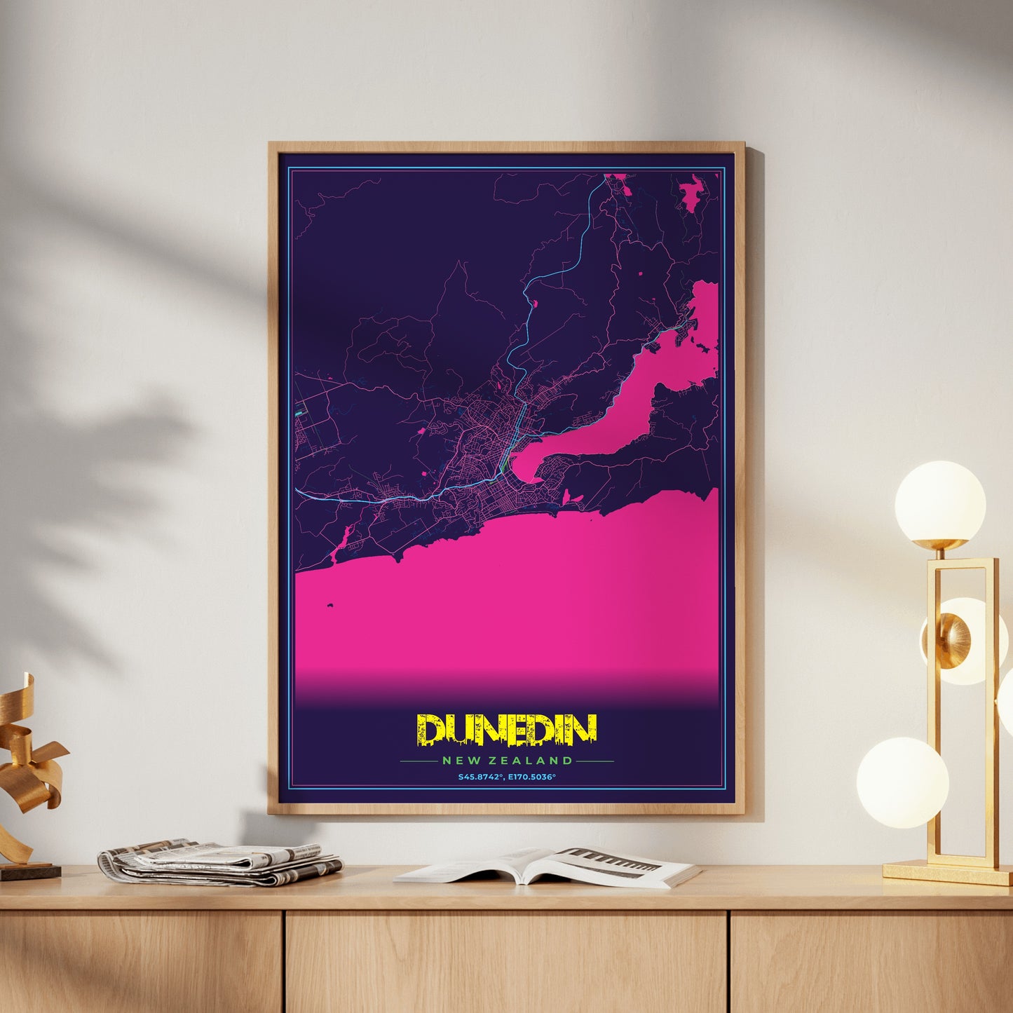 Dunedin Cyberpunk Map Poster