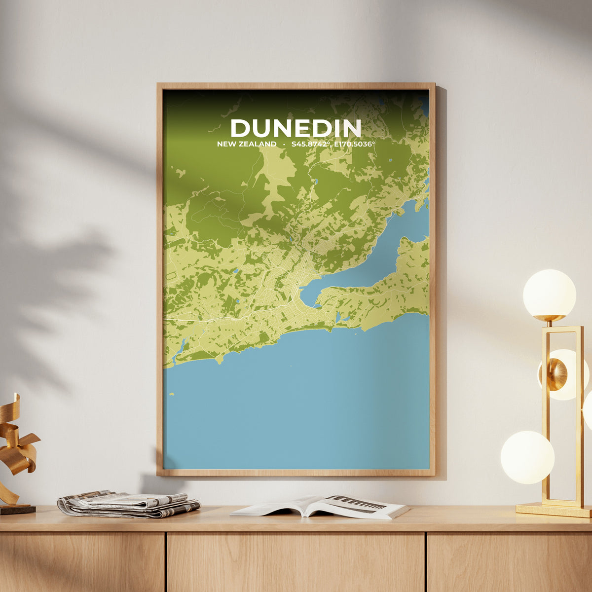 Dunedin Fern Map Poster
