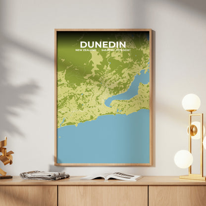Dunedin Fern Map Poster