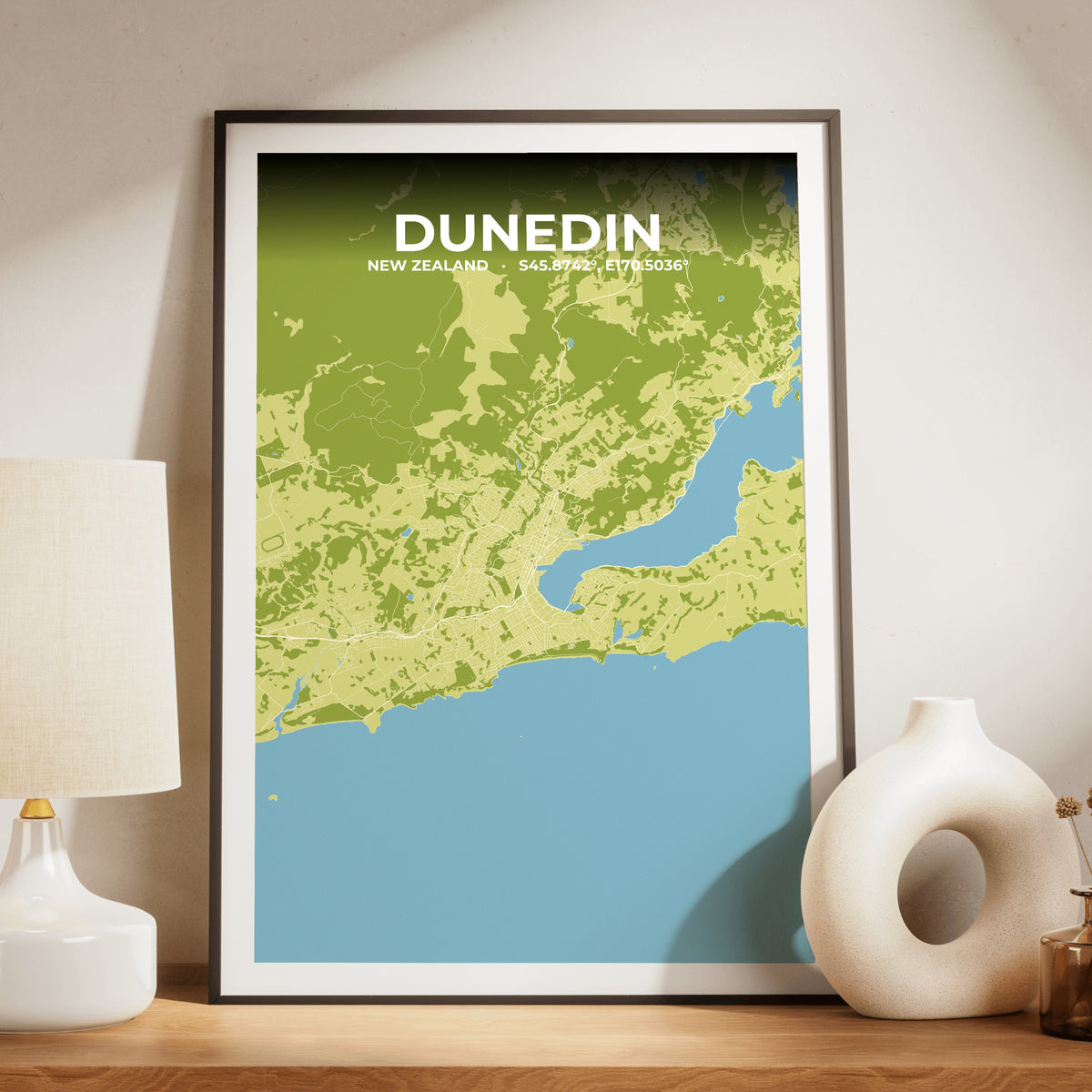 Dunedin Fern Map Poster