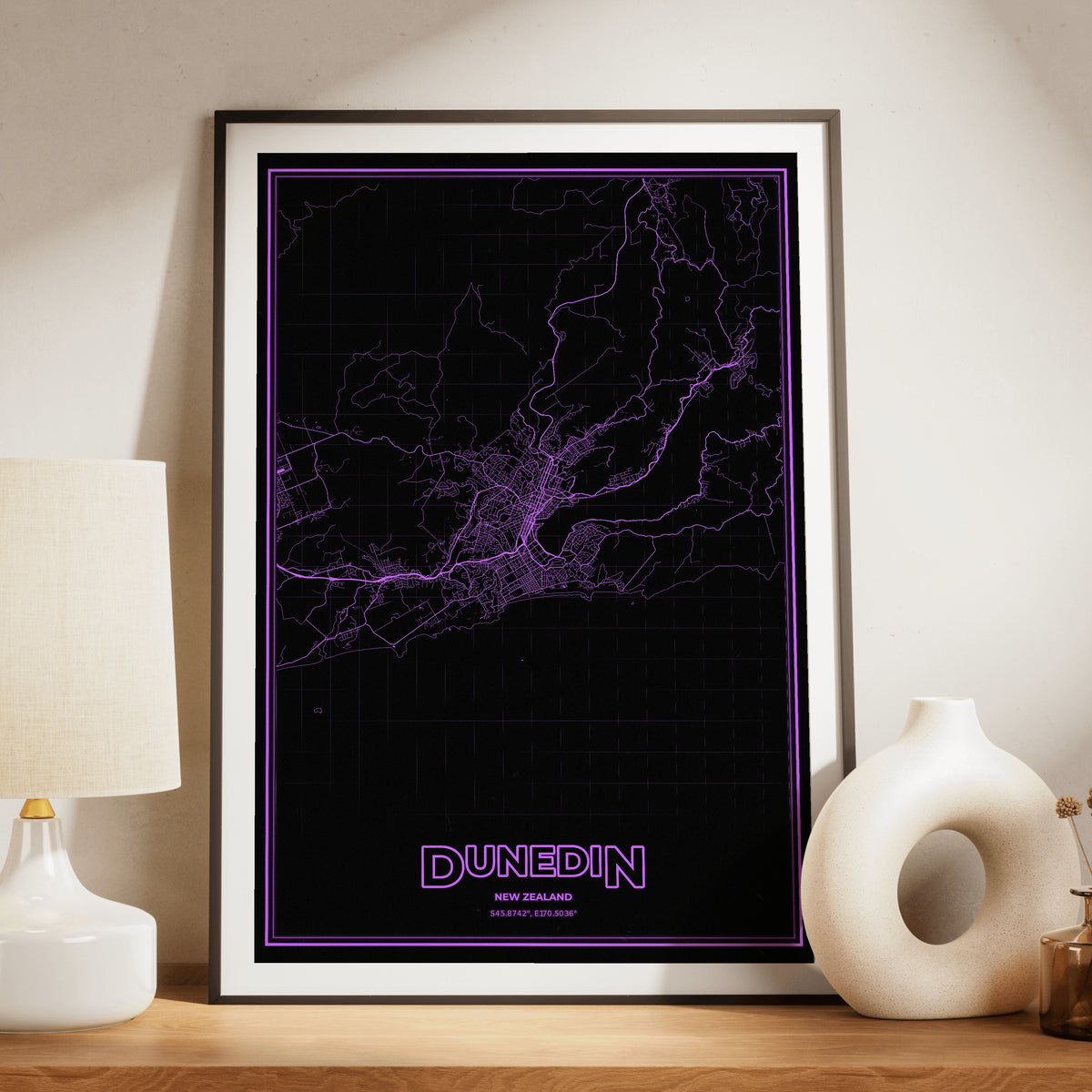 Dunedin Phosphor Map Poster - EGA Violet