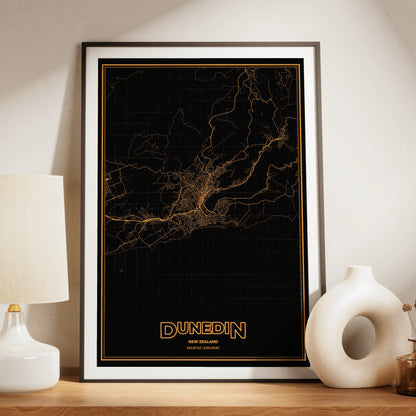 Dunedin Phosphor Map Poster - Amber CRT